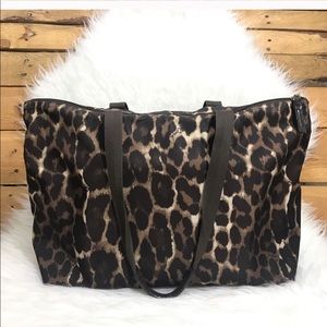 Signature jacquard leopard nylon bag Coach